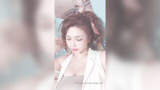 Anriokita -  Cumming on Sexy White Thigh Highs and Heels