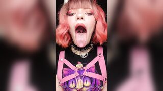 Misty Silver OnlyFans -  Drool-Filled Mouth Fetish with a Surprise Twist