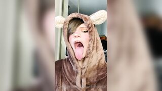 The Cutest Kitty Cat Leaked - Tongue Tease in a Sexy Skirt