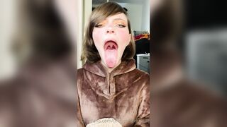 The Cutest Kitty Cat Leaked - Tongue Tease in a Sexy Skirt