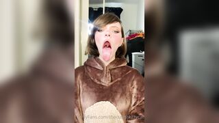 The Cutest Kitty Cat Leaked - Tongue Tease in a Sexy Skirt