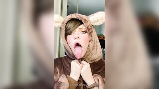 The Cutest Kitty Cat Leaked - Tongue Tease in a Sexy Skirt