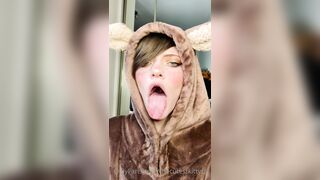 The Cutest Kitty Cat Leaked - Tongue Tease in a Sexy Skirt