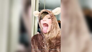 The Cutest Kitty Cat Leaked - Tongue Tease in a Sexy Skirt