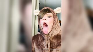 The Cutest Kitty Cat Leaked - Tongue Tease in a Sexy Skirt