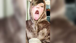 The Cutest Kitty Cat Leaked - Tongue Tease in a Sexy Skirt