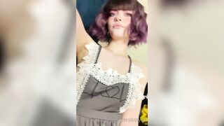 Thecutestkittycat Leaks -  Tongue Tease in a Sexy Fishnet Top