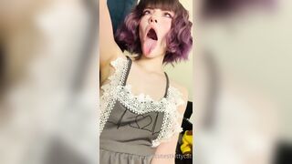 Thecutestkittycat Leaks -  Tongue Tease in a Sexy Fishnet Top
