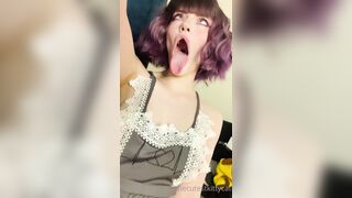 Thecutestkittycat Leaks -  Tongue Tease in a Sexy Fishnet Top