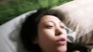 Long-haired, skinny vixen sex tape leak / 長髮白滑性女讓男友升天 4