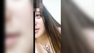 Inked Siren's Nipple-Baring Self-Touch Squirt Spectacle / LINE系列58：刺青妖姬露點自摸高潮