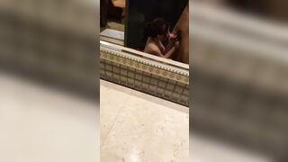 IG Big White Tits Babe Deepthroat Blowjob Hard Doggystyle Pounding / IG大白乳妹子跪舔男友深喉後猛烈後入