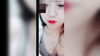 LINE Vid: Chubby Big-Tits Girl's Leaked Breast-Flashing Selfie Madness / LINE視訊：胖妞大波妹露乳自拍瘋狂流出 1
