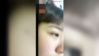 LINE Vid: Chubby Big-Tits Girl's Leaked Breast-Flashing Selfie Madness / LINE視訊：胖妞大波妹露乳自拍瘋狂流出 2