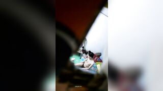 Schoolgirl Spy Cam: Bedroom Peephole Through Hole Secret Recording
