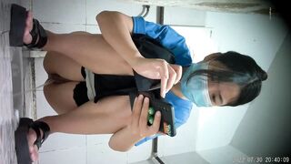 Real Toilet Voyeur: Cute Girls Peeing with Face Visible HD Leak 3