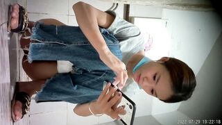 Real Toilet Voyeur: Cute Girls Peeing with Face Visible HD Leak 6