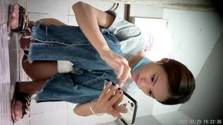Real Toilet Voyeur: Cute Girls Peeing with Face Visible HD Leak 6