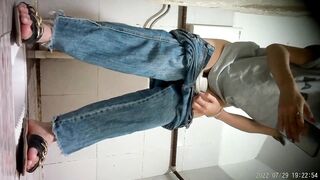 Real Toilet Voyeur: Cute Girls Peeing with Face Visible HD Leak 6