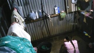 Construction Shed Peeping - Busty Married Woman Shower Spy Cam