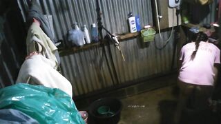 Construction Shed Peeping - Busty Married Woman Shower Spy Cam