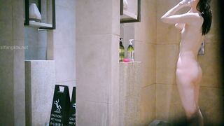 Chinese Bathhouse Spy Cam - Girls Sensing Camera & Covering Private Parts