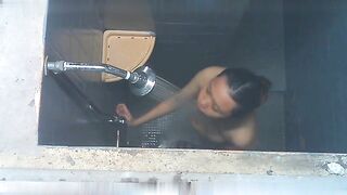 Poolside Outdoor Shower Hidden Cam - Girls Naked in Open Shower