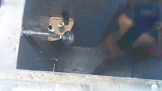 Poolside Outdoor Shower Hidden Cam - Girls Naked in Open Shower