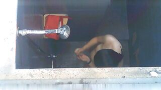 Poolside Outdoor Shower Hidden Cam - Girls Naked in Open Shower