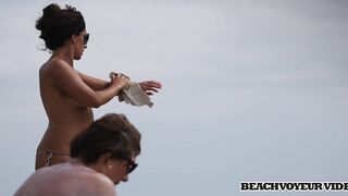 Hot Nudist Girl Topless showing boobs on nude beach 476