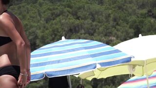 Hot Nudist Girl Topless showing boobs on nude beach 453