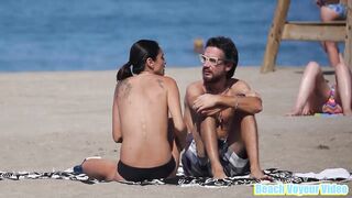 Hot Nudist Girl Topless showing boobs on nude beach 143