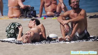 Hot Nudist Girl Topless showing boobs on nude beach 143