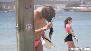 Hot Nudist Girl Topless showing boobs on nude beach 319