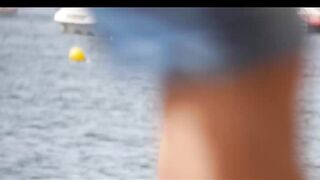 Hot Nudist Girl Topless showing boobs on nude beach 96