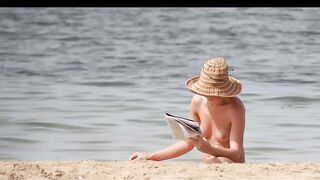 Hot Nudist Girl Topless showing boobs on nude beach 96