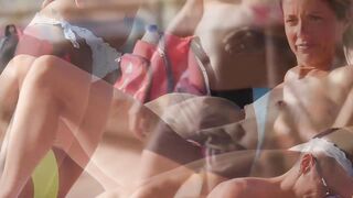 Hot Nudist Girl Topless showing boobs on nude beach 77