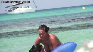 Hot Nudist Girl Topless showing boobs on nude beach 582