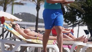 Hot Nudist Girl Topless showing boobs on nude beach 140