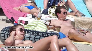 Hot Nudist Girl Topless showing boobs on nude beach 733