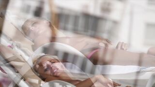 Sexy Nudist Babe Topless showing tits on nude beach 896