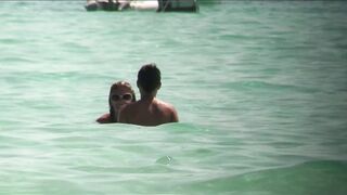 Juicy Nudist Girl Topless showing perfect boobs on nude beach in public 1067