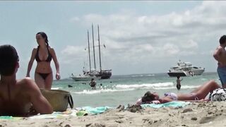 Juicy Nudist Girl Topless showing perfect boobs on nude beach in public 1070