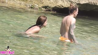 Juicy Nudist Girl Topless showing perfect boobs on nude beach in public 1291