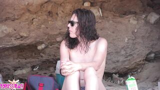 Juicy Nudist Girl Topless showing perfect boobs on nude beach in public 1321