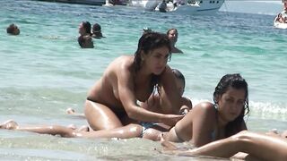 Juicy Nudist Girl Topless showing perfect boobs on nude beach in public 1097