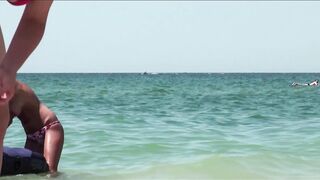 Juicy Nudist Girl Topless showing perfect boobs on nude beach in public 1016