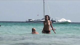 Juicy Nudist Girl Topless showing perfect boobs on nude beach in public 1073