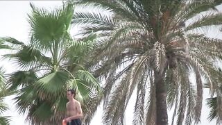 Juicy Nudist Girl Topless showing perfect boobs on nude beach in public 1143