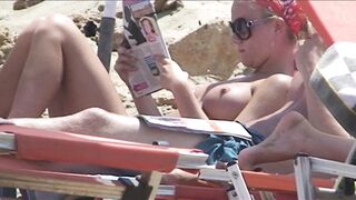 Juicy Nudist Girl Topless showing perfect boobs on nude beach in public 1102